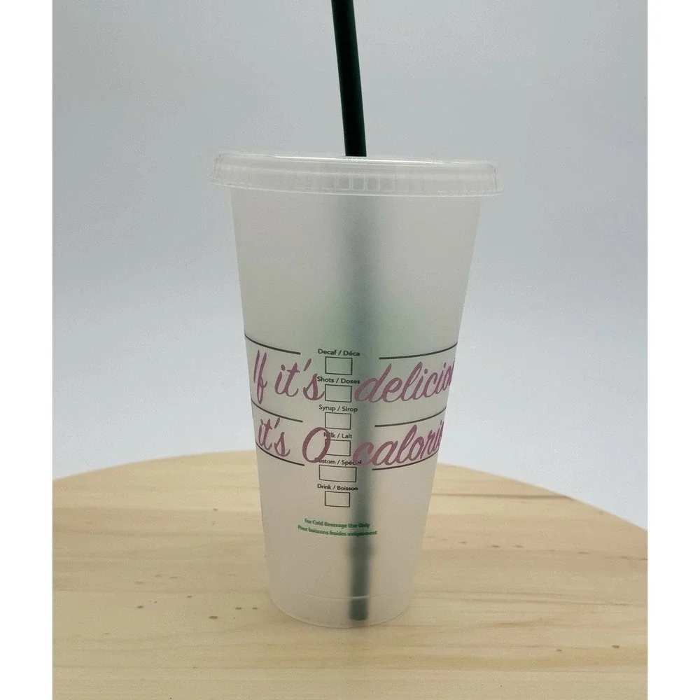 Starbucks Reusable Cold Cup 24Oz BT21 Inspired Cartoon Characters Plastic‎ Lid